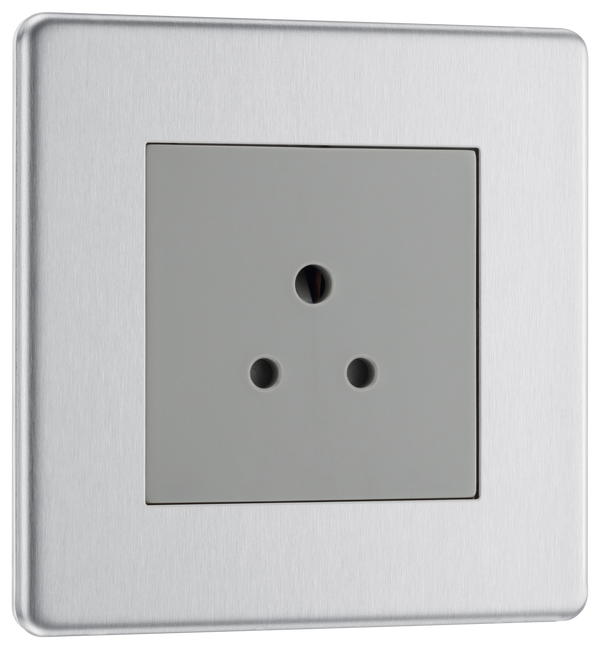 FBS28G Front - This 2A round pin socket from British General can be used to connect low power appliances and can be used to connect lamps to a lighting circuit.