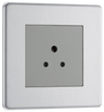 BG FBS28G Flatplate Screwless 2A, Unswitched Socket Round Pin Brushed Steel by British General (BG-FBS28G-Shopify-SA_1)