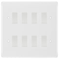 BG White 8 Gang Intermediate Custom Grid Light Switch with Back Box