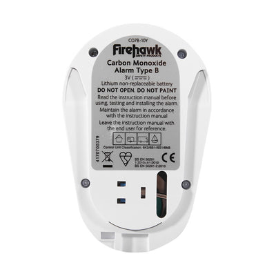 10 Year Longlife Battery LED Carbon Monoxide Alarm - Firehawk CO7B-10Y by Firehawk (Safelincs-FICO7B10Y)