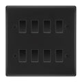BG Matt Black 8 Gang Intermediate Custom Grid Light Switch with Back Box Included