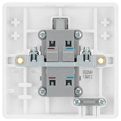 BG 832WH Moulded Round Edge | 20A DP Switch Flex Outlet 'Water Heater' Switch by British General (BG-832WH)