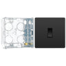 BG Evolve Black Chrome 1 Gang 20A 16AX 2 Way Light Switch PCDBC12B with 35mm Steel Back Box by British General