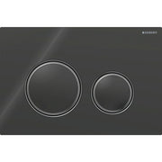 Geberit Sigma50 Round WC Dual Flush Plate - Black & Black Chrome - 115.651.SJ.1 by Geberit (Geberit-115.651.SJ.1)