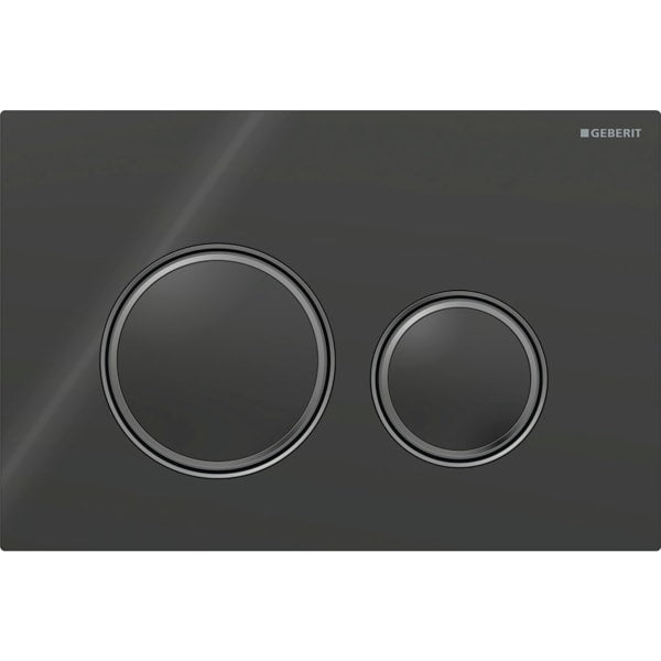 Geberit Sigma50 Round WC Dual Flush Plate - Black & Black Chrome - 115.651.SJ.1