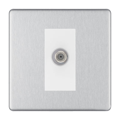 BG Screwless Brushed Steel Satellite Socket FBS64W by British General (BG-FBS64W)