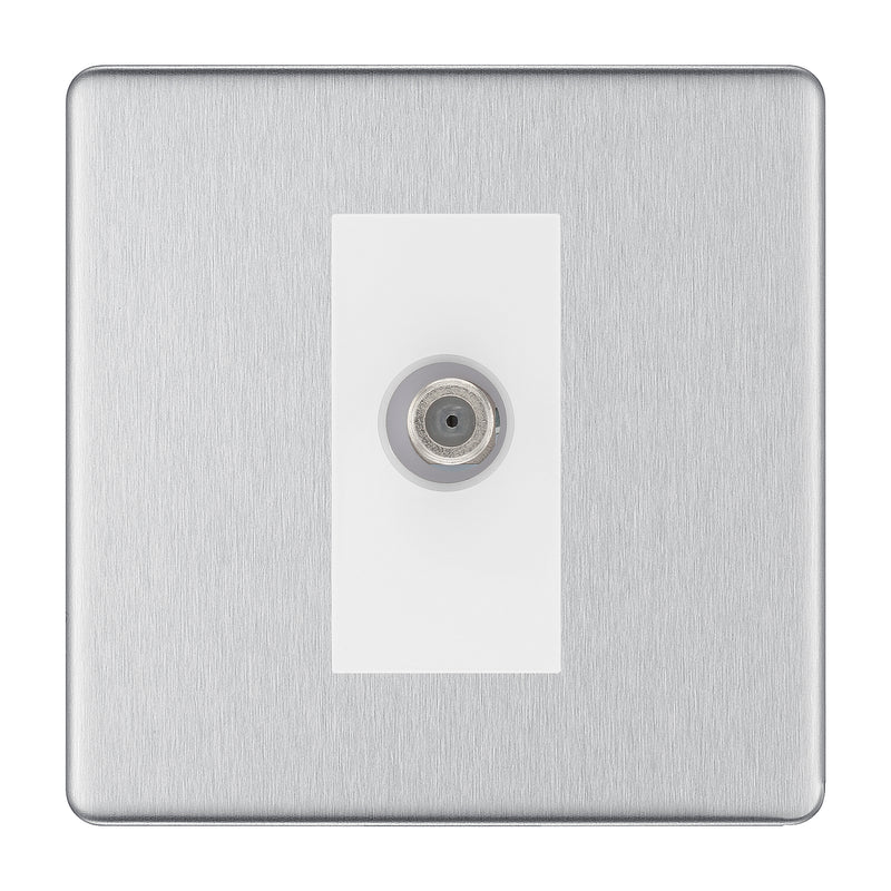 BG Screwless Brushed Steel Satellite Socket FBS64W