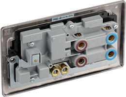 BG NBN70B Nexus Metal Black Nickel 45A 2 Pole Cooker Switch 13A Neon Switched Socket