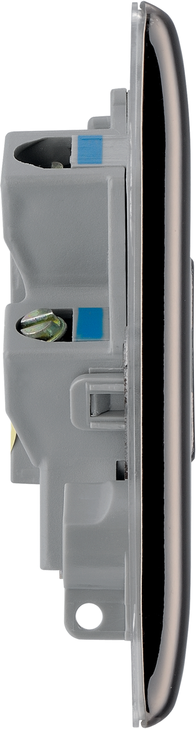 BG NBN54 Nexus Metal Black Nickel 13A Unswitched Fused Spur Unit