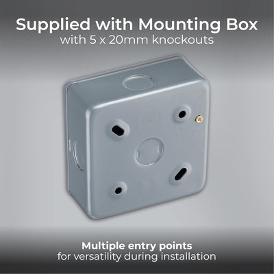 BG MC543 Metal Clad 20A 16AX 2 Way Triple Light Switch by British General (BG-MC543)