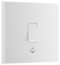 BG 914 Moulded Square Edge | White | 1 Gang 10AX 1 Way Bell Push Plate Switch