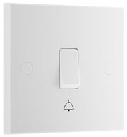 BG 914 Moulded Square Edge | White | 1 Gang 10AX 1 Way Bell Push Plate Switch by British General (BG-914)