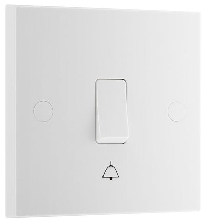 BG 914 Moulded Square Edge | White | 1 Gang 10AX 1 Way Bell Push Plate Switch by British General (BG-914)
