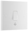 BG 914 Moulded Square Edge | White | 1 Gang 10AX 1 Way Bell Push Plate Switch by British General (BG-914)