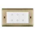 BG Nexus Antique Brass Triple Secondary Touch Dimmer Switch - White Insert