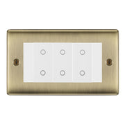 BG Nexus Antique Brass Triple Secondary Touch Dimmer Switch - White Insert by British General (BG-EMTDSW+NABEMR4)