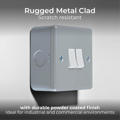 BG MC542 Metal Clad 20A 16AX 2 Way Double Light Switch by British General (BG-MC542)