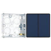 BG Evolve Matt Blue 2 Way Double Edge to Edge Rocker Switch PCDDB42EB with 25mm Steel Back Box
