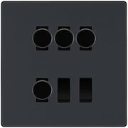 BG Evolve Matt Grey 6 Gang Switch 4x Trailing Edge LED Dimmer, 1x Intermediate, 1x 2-Way Switch by British General (BG-Evolve-MG-6G-4x-Dimmer-1x-INT-1x-2Way)