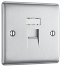 BG NBSRJ451 Nexus Metal Brushed Steel 1 Gang RJ45 Data Outlet