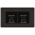 BG Screwless Black Nickel 4G Faceplate with 45W USB A+C Charger Modules – Black Insert