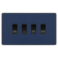 BG Evolve Matt Blue Custom Appliance Grid Switch 4 Gang Screwless