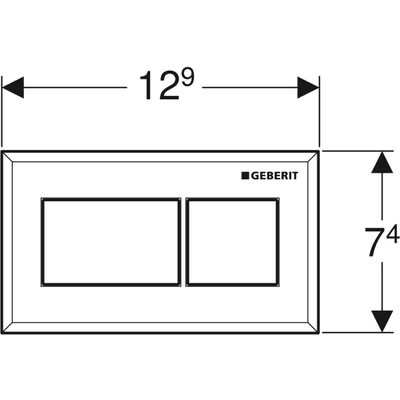 Geberit Square WC Dual Flush Plate - Brushed Chrome - 116.051.GH.1