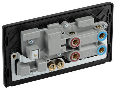 BG Evolve PCDSB70B Satin Brass 45A 2 Pole 13A Socket-Black Insert