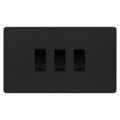 BG Evolve Matt Black 3 Gang Custom Grid Switch 1x Intermediate 2x 2 Way Switch