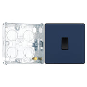BG Evolve Matt Blue 1 Gang 20A 16AX Intermediate Light Switch PCDDB13B with 25mm Steel Back Box