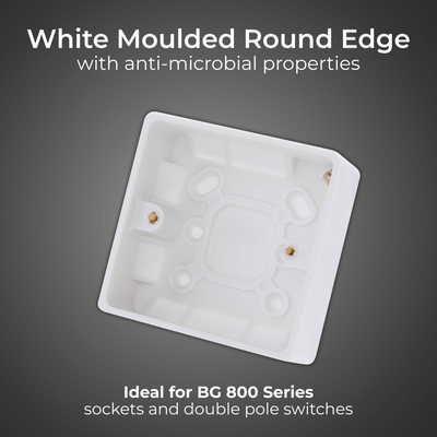 BG 891 Moulded Round Edge | White | 32mm | 1 Gang Surface Pattress by British General (BG-891)