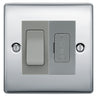 BG Nexus Metal Polished Chrome 20A Double Pole Switch & 13A Fused Spur Plate | Grey Insert