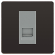 BG Screwless Black Nickel Single Master Telephone Socket – Grey Insert by British General (BG-FBNBTM1G)
