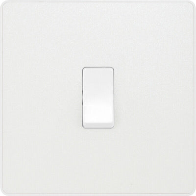 Switches: BG Evolve Pearlescent White Screwless Switches & Sockets White Insert Full Range PCDCL12W - Single Light Switch 20A by British General (BG-EVOLVE-PEARLESCENT-WHITE-PCDCL12W)