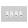 BG Evolve Brushed Steel Custom Appliance Grid Switch 4 Gang Screwless