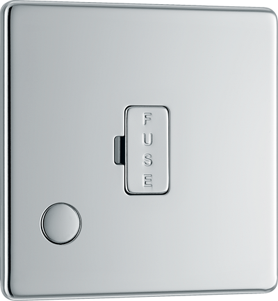 BG FPC55 Nexus Screwless Flat-Plate Unswitched Fused Connection Spur Unit Flex Output Polished Chrome 13A
