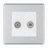 BG Flatplate Screwless Brushed Steel TV & Satellite Socket FBS65W by BG Nexus (BG-FBS65W)