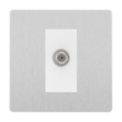 BG Evolve Brushed Steel Satellite Socket PCDBS64W
