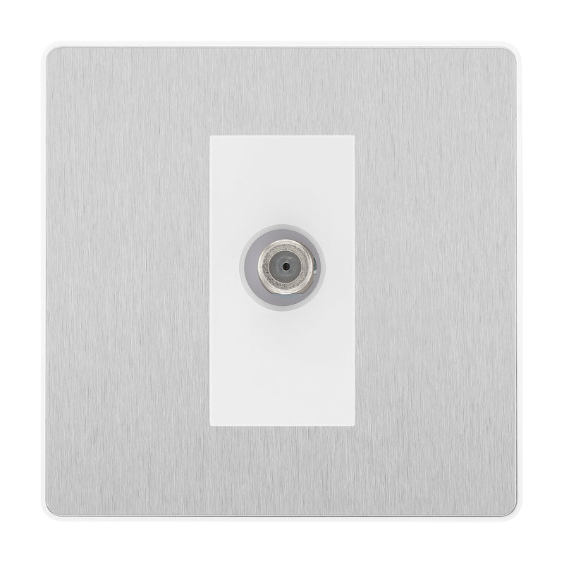 BG Evolve Brushed Steel Satellite Socket PCDBS64W