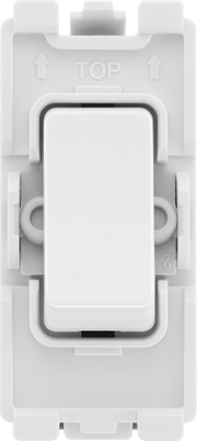 BG RPCDW30 Evolve Grid White 20A 20AX 2 Way 2 Pole Switch Module by British General (BG-RPCDW30-Shopify-SA_1)