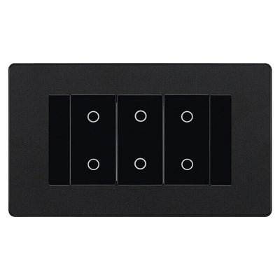 BG Evolve Matt Black Screwless Triple Secondary Touch Dimmer Switch PCDMBTDS3B by British General (BG-PCDMBTDS3B)