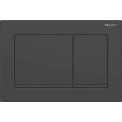Geberit Omega20 Square WC Dual Flush Plate - Matt Black - 115.080.16.1