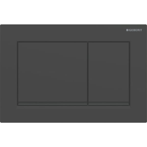 Geberit Omega20 Square WC Dual Flush Plate - Matt Black - 115.080.16.1