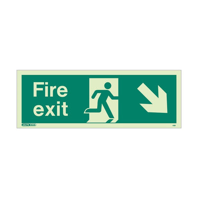 Extinguishers & Equipment: Fire Exit Signs from JALITE 120x340mm - Size T / Arrow Down by Jalite signs (Safelincs-JS437T)