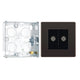 BG Screwless Black Nickel 2 Gang Isolated Coaxial Socket FBN63 with 25mm Steel Back Box