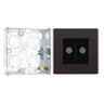 BG Screwless Black Nickel 2 Gang Isolated Coaxial Socket FBN63 with 25mm Steel Back Box