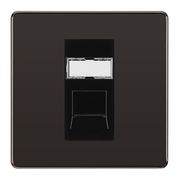 BG Screwless Black Nickel Single 1 Gang RJ45 Data Socket FBNRJ451B Black Insert by British General