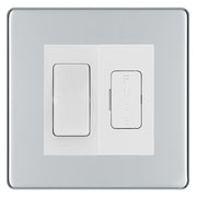 BG Screwless Polished Chrome 2 Way Light Switch & 13A Fused Spur Plate | White Insert