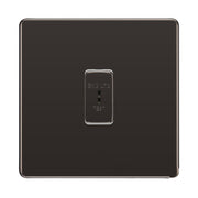 BG Screwless Black Nickel 1 Gang 2 Way SP Emergency Light Test Key Grid Switch by British General (BG-SCREWLESS-BN-1GANG-2Way-EMG-LTG-TEST)