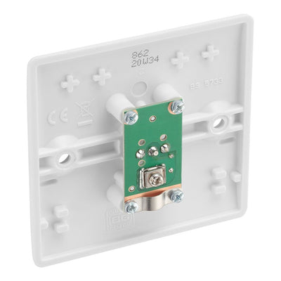 BG 862 Moulded Round Edge | White | 1 Gang Isolated Co-Axial TV Socket Outlet